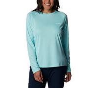 Columbia Tidal Tee II a Maniche Lunghe Camicia da Escursionismo, Logo Gulf Stream/White, M Donna