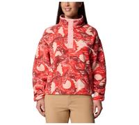 Columbia - Pile corta con collo alto semi-preferito - Helvetia II Printed Cropped Half Snap Poppy Red Sunscape per Donne - Taglia S - rosso
