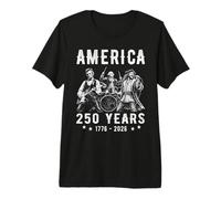 Columbus Abe Lincoln George Washington suonando Una Band Maglietta Premium