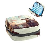 Columbus Day-52 - Borsa per assorbenti igienici, con cerniera, per ragazze e ragazze