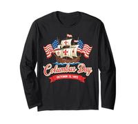 Columbus Day Cristoforo Colombo Italiano Americ Maglia a Manica