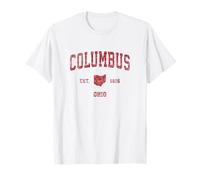 Columbus Ohio OH Vintage Sports Design Stampa rossa Maglietta