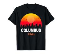 Columbus Ohio Vintage Sunset Retro City State USA Maglietta