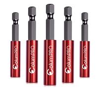 ColumPRO 5PCS 1/4 "Forte supporto magnetico di estensione del morso,Hex Shank S2 acciaio magnetico,Estensione del cacciavite,Quick Change Hex Shank Set