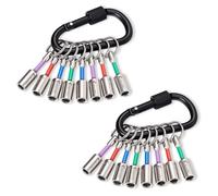 ColumPRO Portachiavi magnetico per punte da trapano, set da 2 (16 pezzi), design con funzionamento con una sola mano, gambo esagonale da 1/4", porta punte per cacciavite per riporre utensili per