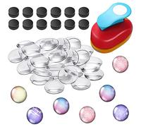 Colzzy - Set di 41 magneti da frigorifero, con calamite da 2,5 cm, in ferrite e ceramica, con cabochon in vetro trasparente, per lavori fai da te, per frigorifero, ufficio, lavagna, lavagne.