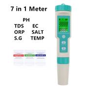 COM-600 7 in 1 PH TDS EC ORP Salinità SG Misuratore di temperatura Tester di qualità dell'acqua IP67 per acqua potabile, contatore PH per acquari Without Backlight