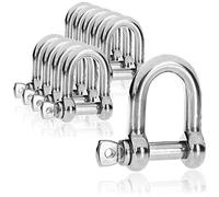 COM-FOUR® 10 grilli D - grilli piccoli con chiusura a vite - acciaio inossidabile 304 - 4,5 x 30 mm (10 pezzi - 4,5 x 30 mm - forma a D.)