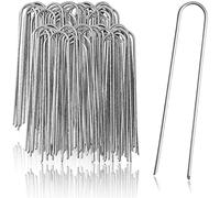 COM-FOUR® 100x ancoraggi a terra in acciaio rivestito - robusti picchetti per il fissaggio di pile e pellicole per erbacce - ancoraggi a terra per giardino e campeggio (100 pezzi - 200x25x3,8 mm)