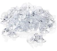 com-four® 100x Ventosa con Fessura per Cavi per Lucine e Decorazioni | Pomelli per finestre resistenti per il montaggio su finestre per Natale - Pasqua - Supporto a ventosa Ø 45 mm