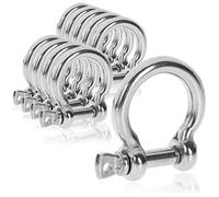 COM-FOUR® 10x grilli tondi - moschettoni piccoli con chiusura a vite - grilli curvi con golfari - acciaio inossidabile 304-4,5 x 30 mm (10 pezzi - 4,5 x 30 mm - forma a O)