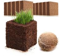 COM-FOUR® 10x terreno per coltivazione di cocco - fette di cocco rigonfianti biodegradabili - bricchette gonfiabili senza torba realizzate con fibra di cocco pressata - produce 10 litri di terriccio