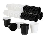 com-four® 120 bicchierini riutilizzabili - bicchierini - bicchierini per feste, campeggio e in viaggio - riutilizzabili e lavabili in lavastoviglie (120 pezzi - nero + bianco)