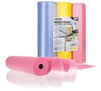com-four® 120x Asciugamani per la casa in Rotolo in 3 Colori - Panni per la Pulizia Estremamente assorbenti e Resistenti in Viscosa - salviette Multiuso riutilizzabili (18x28-120 Pezzi - Rotolo)