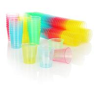 com-four® 120x Bicchieri, bicchierini riutilizzabili lavabili in lavastoviglie in plastica, ideali per i viaggi