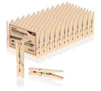 com-four® 120x Mollette in Legno, Mollette Sostenibili in Legno di Betulla - Mollette in Legno non Trattato per Stendere il Bucato e per Artigianato (120 pezzi - betulla)