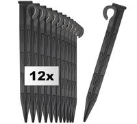 com-four® 12x Chiodi da Terra in plastica - Ancoraggio a Terra Durevole e Resistente ai Raggi UV per Campeggio, Giardino, Spiaggia - picchetti per Esterni