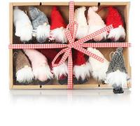 COM-FOUR® 12x Ciondoli Babbo Natale per Albero di Natale, Decorazioni Natalizie o Regalo, Troll Decorativi