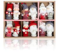 COM-FOUR® 12x Ciondoli di Babbo Natale premium per l'albero di Natale, incantevoli ciondoli da appendere all'Albero di Natale