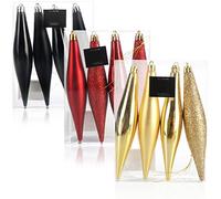 COM-FOUR® 12x ciondoli per albero di Natale a forma di cono, decorazioni per albero di Natale infrangibili, ciondoli a cono come decorazione per l'albero di Natale, grande decorazione da appendere