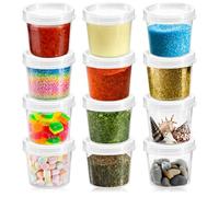 com-four® 12x Contenitore con coperchio - Scatolette di plastica con chiusura - Contenitori impilabili per cosmetici e materiali artigianali - 35 ml (12 pezzi)