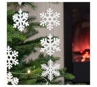COM-FOUR® 12x Decorazione natalizia - ciondolo stella di neve - decorazione da appendere per decorare l'albero di Natale - decorazione albero di Natale fiocco di neve - cristalli (bianco - 12 pezzi)