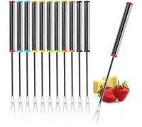 COM-FOUR® 12x Forchette per fonduta in acciaio inox (18 cm)