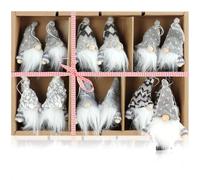 COM-FOUR® 12x gnomi ciondoli premium per alberi di Natale - ciondoli con figure di gnomi come etichette regalo - troll decorativi svedesi-scandinavi