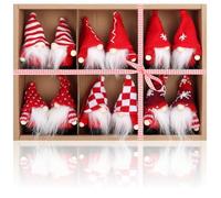 COM-FOUR® 12x gnomi ciondoli premium per alberi di Natale - ciondoli con figure di gnomi come etichette regalo - troll decorativi svedesi-scandinavi