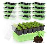 com-four® 12x Mini Serra da Interno con Coperchio, Kit di Coltivazione | Fioriera per Verdure - Erbe Aromatiche e Fiori - Scatola di Germinazione per Davanzale