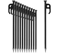 com-four® 12x Picchetti per Tenda in Acciaio - Lunghi e Robusti Picchetti per Campeggio e Outdoor - Ideali per Terreni Normali e Duri - 30 cm