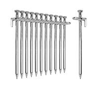 com-four® 12x Picchetti per Tenda in Acciaio - Lunghi e Robusti Picchetti per Campeggio e Outdoor - Ideali per Terreni Normali e Duri - 20 cm