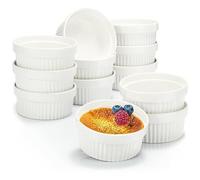 COM-FOUR® 12x stampi per soufflé - ciotole in ceramica per creme brulee - stampi per forno 270 ml ciascuno - in bianco