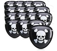 com-four® 16x Bende per gli occhi da pirata - accessori per costumi da pirata per carnevale, Halloween - copertura per occhi con elastico, berretto (Bomboniere - 16 pezzi)