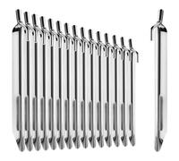com-four® 16x Picchetti per Tenda in Acciaio - Lunghi e Robusti Picchetti a forma di V per Campeggio e Outdoor - Ideali per Terreni Normali