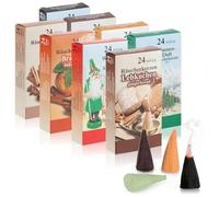 com-four® 192x Coni di incenso - Coni profumati in 8 Sfumature Natalizie - Bastoncini di incenso per Avvento e Natale - Coni di incenso Erzgebirge con Profumo Natalizio (0192 Pezzi - 8 profumazioni)