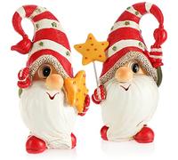 com-four® 1x XL set di goblin di Natale in un design carino, ottimo per le tue decorazioni natalizie o come regalo. (2 Stück - Wichtel mit Stern)