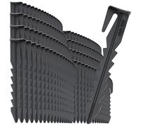 com-four 200 picchetti per il fissaggio di cavi robot tosaerba, ancoraggi in plastica con ardiglione, durevoli e resistenti ai raggi UV, chiodi da terra (200 x nero, ardiglioni/per cavo)