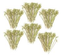 COM-FOUR® 200 spiedini per finger food realizzati con materie prime vegetali - bastoncini per canapé - spiedini di legno con nodi - stuzzicadenti per feste (200 pezzi - 12 cm/nodo)
