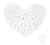 COM-FOUR® 200x mini decorazioni a forma di cuore - cuori bianchi in legno per artigianato - decorazioni a dispersione decorazioni da tavola per matrimoni e feste (Cuori/bianco - 200 pezzi)