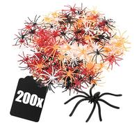 com-four® 200x Ragni Decorativi - Ragni di plastica Come Decorazione da cospargere - Decorazione da tavola per Feste Horror di Halloween (200 Pezzi)