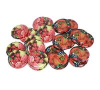 COM-FOUR® 20x coperchio di ricambio per vasetti di marmellata "frutta" - coperchio a vite per vasetti di architrave e barattoli di vetro [la selezione varia] (20 pezzi - TO 66 mm mix di frutta)