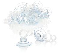 com-four® 20x Supporto a Ventosa con Gancio a Clip - Ventose in Plastica Multiuso con Ganci per Appendere Asciugamani, Lucine e Decorazioni (transparente)