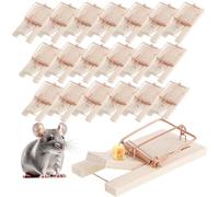 COM-FOUR® 20x trappola per topi in legno - Trappola a scatto per un efficace controllo dei parassiti - Trappola a scatto riutilizzabile con elevata forza d'impatto (Trappola per topi 20 pezzi)