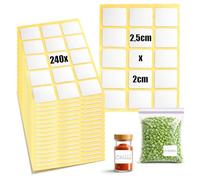 com-four® 240 etichette congelatore 2,5 x 2,0 cm - adesivi scrivibili - etichette per alimenti, barattoli e contenitori (Etichette bianche per congelatore - 240 pezzi)