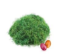 COM-FOUR® 240 g di erba pasquale verde per nidi pasquali - decorazioni pasquali per l'artigianato - lana di legno per cesti pasquali (Set5 - Verde erba pasquale - 4x)