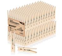 COM-FOUR® 240x mollette legno betulla sostenibili - clip bucato naturali non trattate riutilizzabili per stendibiancheria e vestiti (240 pezzi - Betulla)