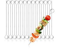 COM-FOUR® 24x Spiedini in acciaio inossidabile - spiedini di carne lunghi 24 cm - spiedini da barbecue per carne, pesce e verdure (24 pezzi - 24 cm)