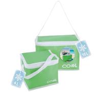COM-FOUR® 2x borsa termica 4 L / 10 L - borsa termica pieghevole - borsa termica leggera per campeggio e attività all'aperto con tracolla e maniglia per il trasporto (2 pezzi - verde)