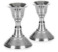 COM-FOUR® 2x Candelabri dal design elegante per una tavola festiva - candelabro classico per matrimoni, anniversari (8,5 cm - rotondo)